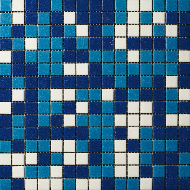 mozaika modro-modrá-tmavá, rozmer kocky-20x20mm, hrúbka 4mm, Cena s DPH: 16,50/m2