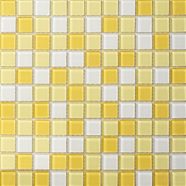 mozaika bielo-žltá mix, rozmer kocky-25x25mm, hrúbka 4mm, Cena s DPH: 40,00/m2